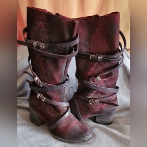 Freebird by Steven "COLIN" distressed red leather boot